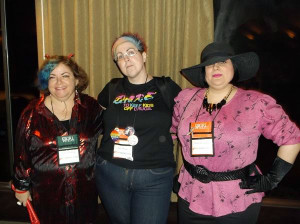 Kim Fielding, Lex Chase, and Charlie Cochet at the Time Travel Costume Party by Christine Toles.