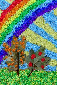 Children's Mosaic of Coloured Beans