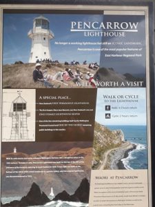 Pencarrow Lighthouse sign