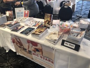 Nic Starr book signing table